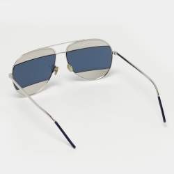 Pre Owned Dior Blue/Silver Tone 010 KU DiorSplit1 Aviator Sunglasses