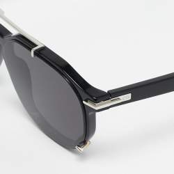 Pre Owned Dior Black/Silver Tone 10A0 BlackSuit RI Aviator Sunglasses