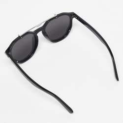 Pre Owned Dior Black/Silver Tone 10A0 BlackSuit RI Aviator Sunglasses
