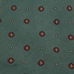 Pre Owned Dior Vintage Dark Green Floral Motif Print Silk Tie