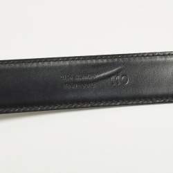 Pre Owned حزام ديور إبزيم جلد أسود 110 سم