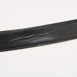 Pre Owned حزام ديور إبزيم جلد أسود 110 سم