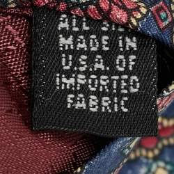 مملوكة مسبقًا ربطة عنق ديور حرير بنقش ماندالا أزرق كحلي أنيقة قديمة