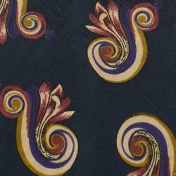 مملوكة مسبقًا Christian Dior Monsieur Vintage Midnight Blue Printed Silk Tie
