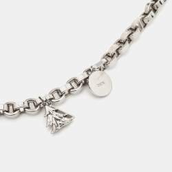Pre Owned Dior Enamel Silver Tone Multi Charm Necklace