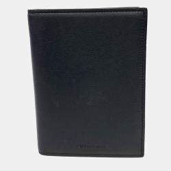 Pre Owned Dior Homme Black Leather Passport Wallet