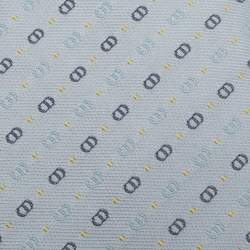 Pre Owned Dior Homme Blue Monogram Silk Jacquard Classic Tie