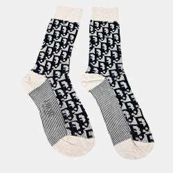 Pre Owned Dior Cotton Polyamide Homme Oblique Socks