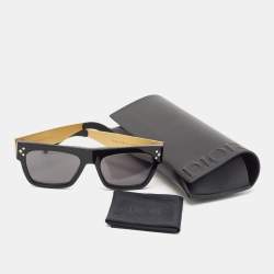 Pre Owned Dior Black/Gold Tone CD Diamond S8I Square Sunglasses
