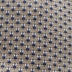 Pre Owned Dior Beige and Blue CD Printed Silk Traditional Tie