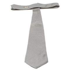 Pre Owned Dior Beige and Blue CD Printed Silk Traditional Tie