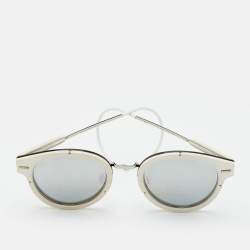 Pre Owned Dior Homme White/Grey DiorMagnitude01 Round Sunglasses