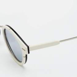 Pre Owned Dior Homme White/Grey DiorMagnitude01 Round Sunglasses