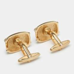 Pre Owned Dior Two Tone Metal CD Toggle Cufflinks