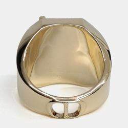 Pre Owned Dior Homme Cactus Jack Signet Ring Gold Tone Crystal Ring