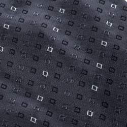 Dior Vintage Dark Grey Geometric Pattern Silk Jacquard Tie