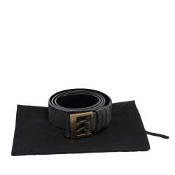 Pre Owned Dior Homme Black Suede Buckle Belt 100CM