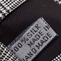 Pre Owned Dior Monochrome Prince of Wales Silk Skinny Tie