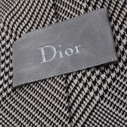 Pre Owned Dior Monochrome Prince of Wales Silk Skinny Tie