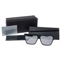 Pre Owned Dior Black Mirror Dior Hit Square Sunglasses