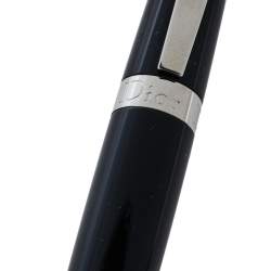 Dior Black Lacquer Silver Tone Ball Point Pen