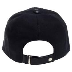 Pre Owned Dior Black Logo Embroidered Canvas Baseball Cap L