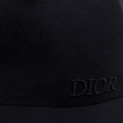 Pre Owned Dior Black Logo Embroidered Canvas Baseball Cap L