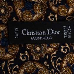 Pre Owned Dior Vintage Multicolor Printed Silk Traditional Tie