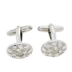 Dior Silver Tone Round Cufflinks