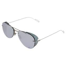 Pre Owned Dior Silver Mirror 0100T Aviator Sunglasses