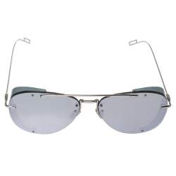 Pre Owned Dior Silver Mirror 0100T Aviator Sunglasses