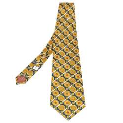Pre Owned Dior Vintage Multicolor Printed Silk Traditional Tie