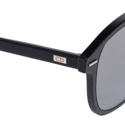 Pre Owned Dior Homme Black Metal Tone AL13.13 Mirror Square Sunglasses