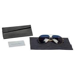Pre Owned Dior Blue/Gold DiorSplit2 Aviator Sunglasses