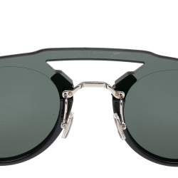Pre Owned Dior Black/ Grey 8072K DiorFuturistic Round Sunglasses