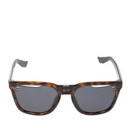 Pre Owned Dior Brown Havana/ Grey DIORB24.1 Square Sunglasses