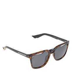 Pre Owned Dior Brown Havana/ Grey DIORB24.1 Square Sunglasses