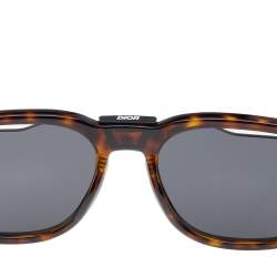 Pre Owned Dior Brown Havana/ Grey DIORB24.1 Square Sunglasses