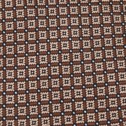 Christian Dior Brown Square Patterned Silk Jacquard Tie