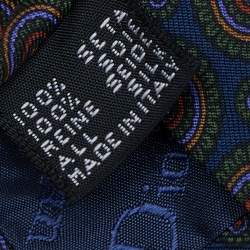 Pre Owned Dior Blue Patterned Silk Tie