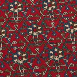 Dior Vintage Red Geometric Print Silk Tie