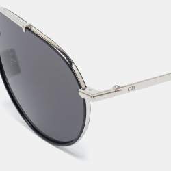 Pre Owned Dior Silver Tone/ Smoke DiorBlackSuit AU Pilot Sunglasses