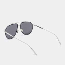 Pre Owned Dior Silver Tone/ Smoke DiorBlackSuit AU Pilot Sunglasses