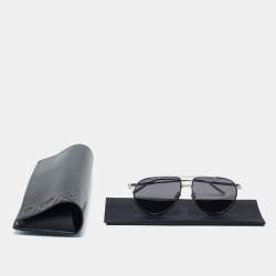 Pre Owned Dior Silver Tone/ Smoke DiorBlackSuit AU Pilot Sunglasses