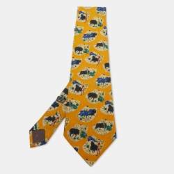 Christian Dior Vintage Bull Print Silk Traditional Tie