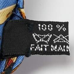 Pre Owned Christian Dior Vintage Blue Bird Printed Silk Tie 