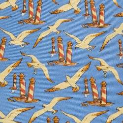 Pre Owned Christian Dior Vintage Blue Bird Printed Silk Tie 