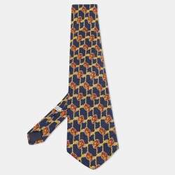 Christian Dior Black Printed Silk Tie
