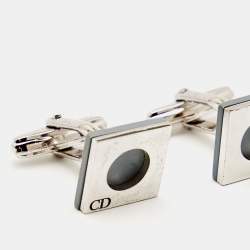 Dior Vintage Silver Tone Square Cufflinks