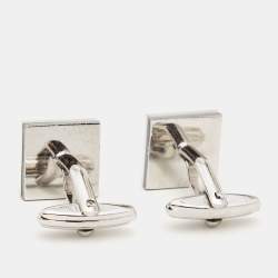 Dior Vintage Silver Tone Square Cufflinks